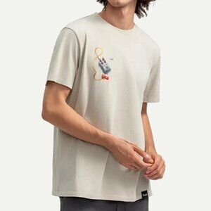 KAFT Beige Guitar Design Print T-Shirt